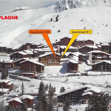Belle Plagne 1 6 Pers Du Dimanche Au Dimanche Au Pieds Апартаменты Ла-Плань